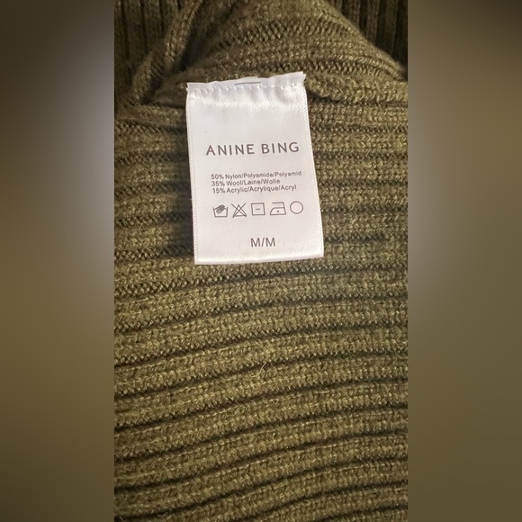 Anine Bing Aurora Sweater Dress Army Green - US M - Picture 8 of 9